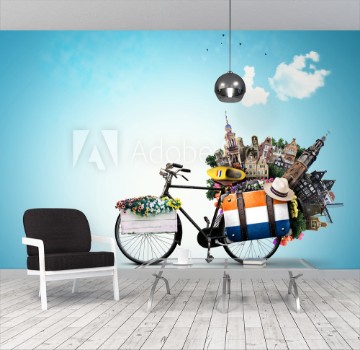 Picture of Netherlands a city bicycle with Dutch attractions